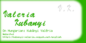 valeria kubanyi business card