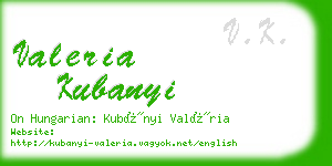 valeria kubanyi business card